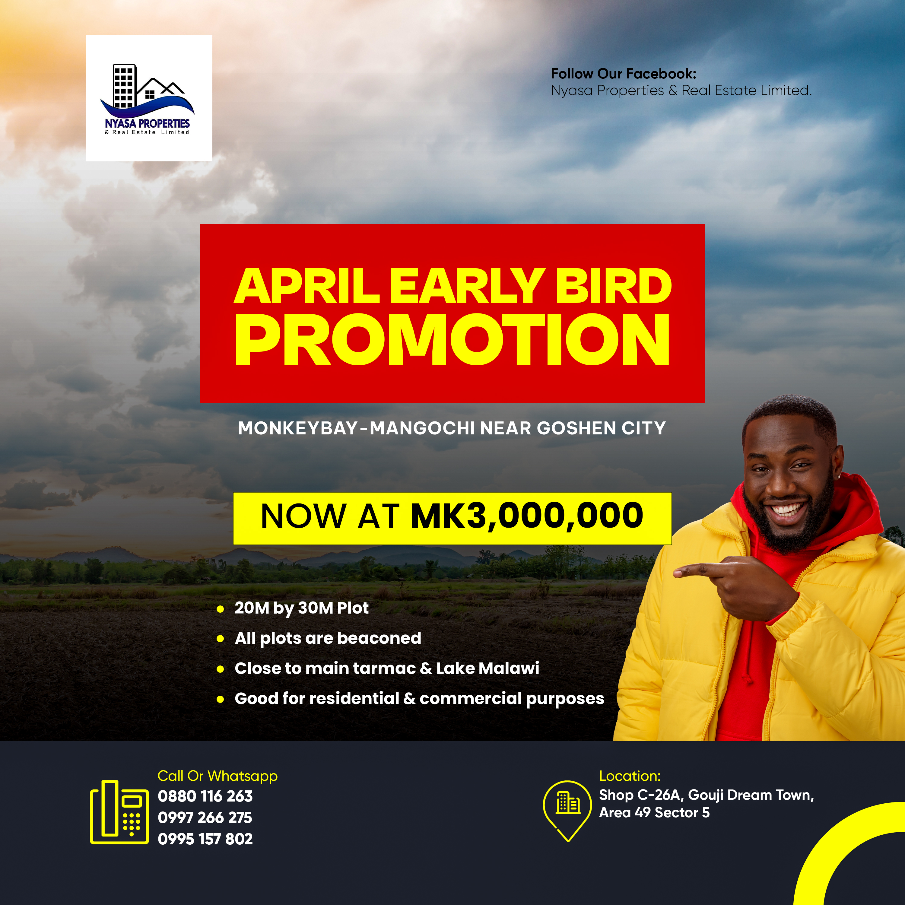 PLOTS IN THE OUTSKIRTS OF GOSHEN CITY (PROMOTION PRICE)